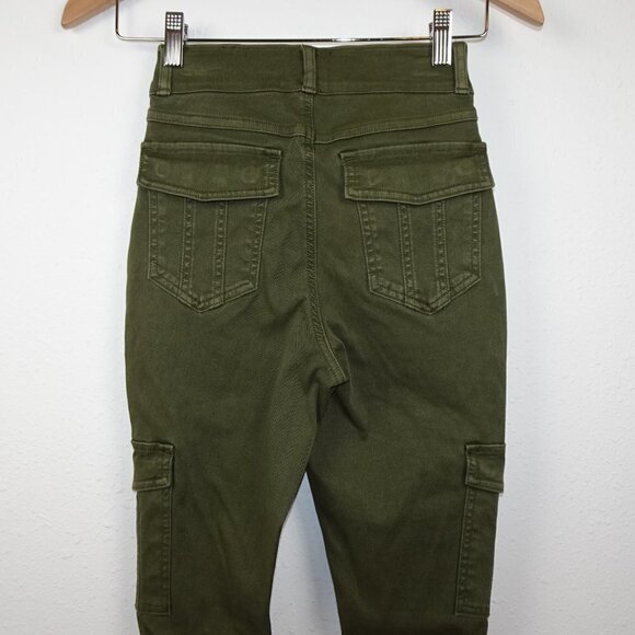Spanx Cargo Pants Women's Size XS Green Pull On High Waist Ankle Twill - Picture 5 of 8
